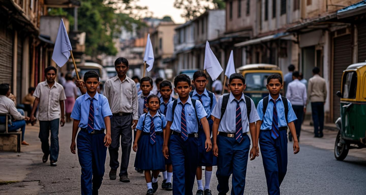 ভাষা দিবসের শোভাযাত্রায় পোস্টার হাতে মানুষ
