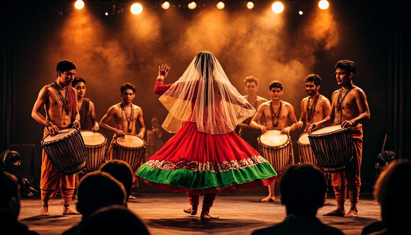 মঞ্চে রাসলীলার নৃত্য পরিবেশন
